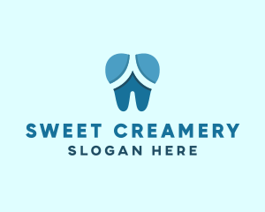 Blue Dentist Dental Tooth logo design