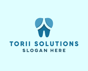 Blue Dentist Dental Tooth logo design