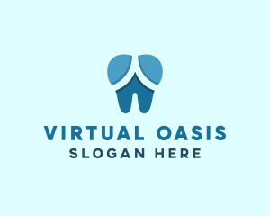 Blue Dentist Dental Tooth logo design