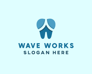 Blue Dentist Dental Tooth logo design