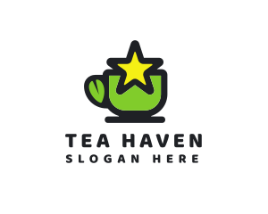 Herbal Tea - Star Green Tea logo design