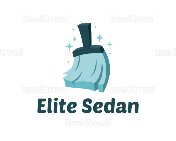 Cleaning Broom Sweeper Logo