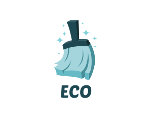 Cleaning Broom Sweeper Logo