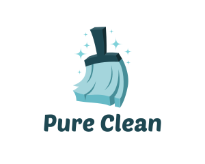 Cleaning Broom Sweeper logo design