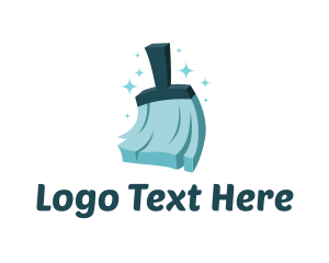 Shiny - Cleaning Broom Sweeper logo design