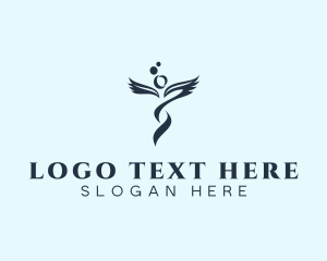 Healthcare - Abstract Caduceus Wings logo design