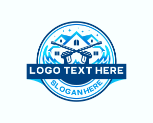 Roof - Pressure Wash Cleaning Water logo design