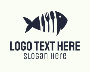 Cafeteria - Blue Tuna Utensils logo design