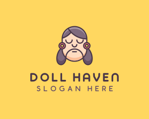 Doll - Sad Woman Puppet logo design