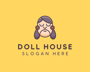 Doll - Sad Woman Puppet logo design