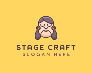 Sad Woman Puppet logo design