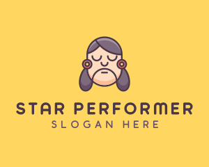 Entertainer - Sad Woman Puppet logo design