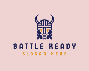 Crazy Medieval Viking  logo design