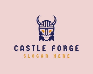 Crazy Medieval Viking  logo design