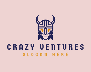 Crazy Medieval Viking  logo design