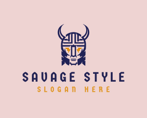 Crazy Medieval Viking  logo design