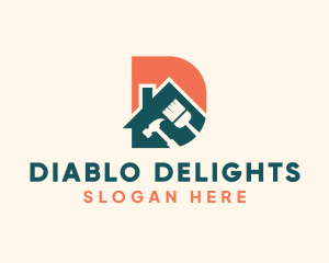 Construction House Letter D logo design