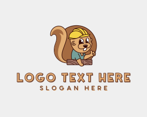 Squirrel - Squirrel Wood Construction logo design