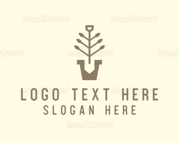Shovel Pot Plant Logo