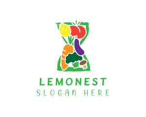 Fresh Grocery Hourglass Logo