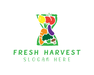 Fresh Grocery Hourglass logo design