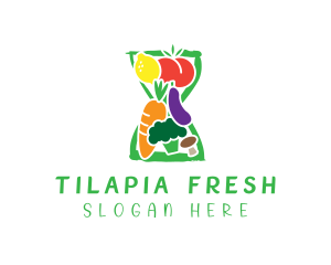 Fresh Grocery Hourglass logo design