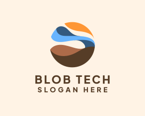 Blob - Abstract Scenic Globe logo design