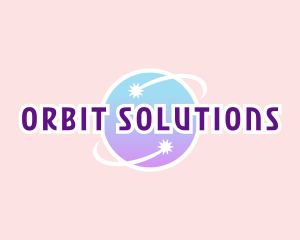 Astronomy Planet Orbit logo design