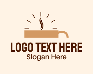 Hot - Brown Coffee Time logo design