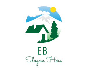 Hill - Mountain Cabin House logo design