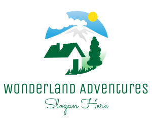 Mountain Cabin House logo design