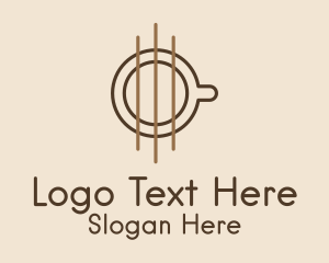 Music Lounge - Brown Guitar Cup logo design