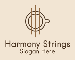 Strings - Brown Guitar Cup logo design