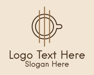 Strings - Brown Guitar Cup logo design