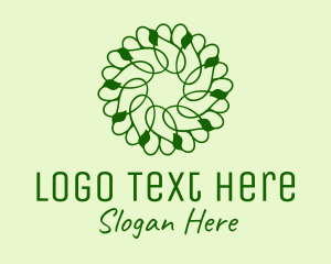 Sustainable - Green Vines Pattern logo design