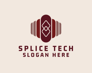 Splice - Tech Spliced Oval logo design