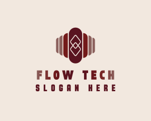 Tech Spliced Oval logo design