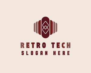 Tech Spliced Oval logo design