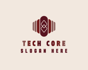 Tech Spliced Oval logo design