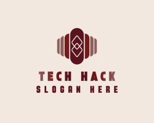 Tech Spliced Oval logo design