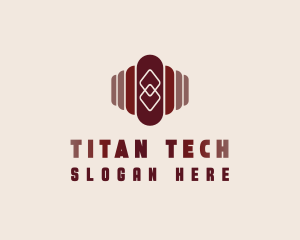 Tech Spliced Oval logo design