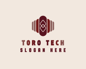 Tech Spliced Oval logo design