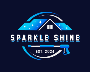 Roof Pressure Wash Sparkle logo design