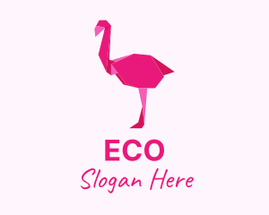 Boutique - Pink Flamingo Origami logo design