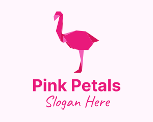 Pink Flamingo Origami logo design