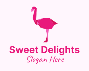 Pink Flamingo Origami logo design