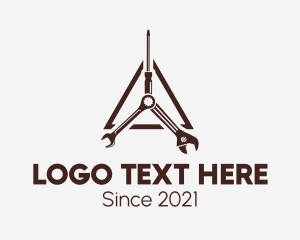 Factory - Mechanical Tools Triangle logo design