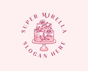 Wedding - Sweet Floral Cake logo design