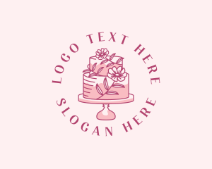 Wedding - Sweet Floral Cake logo design