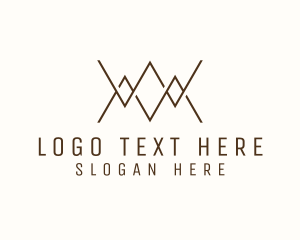 Letter Wm - Mountain Monogram WM logo design